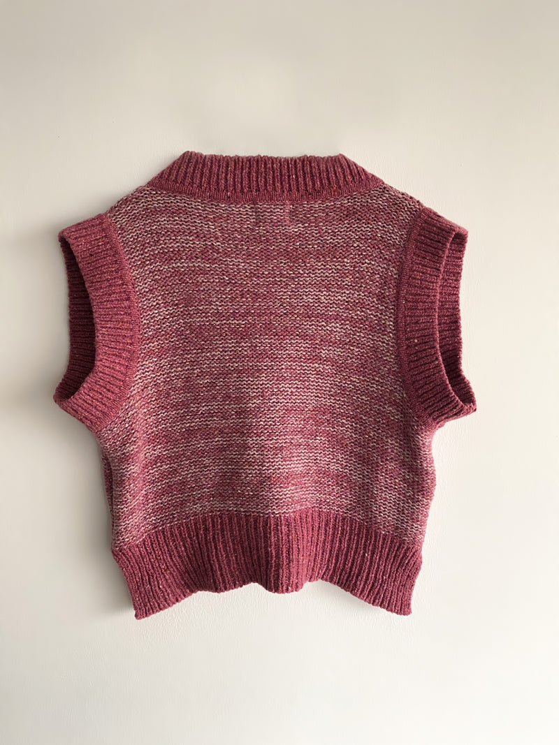 Aurea Knitted Cropped Vest - Pink