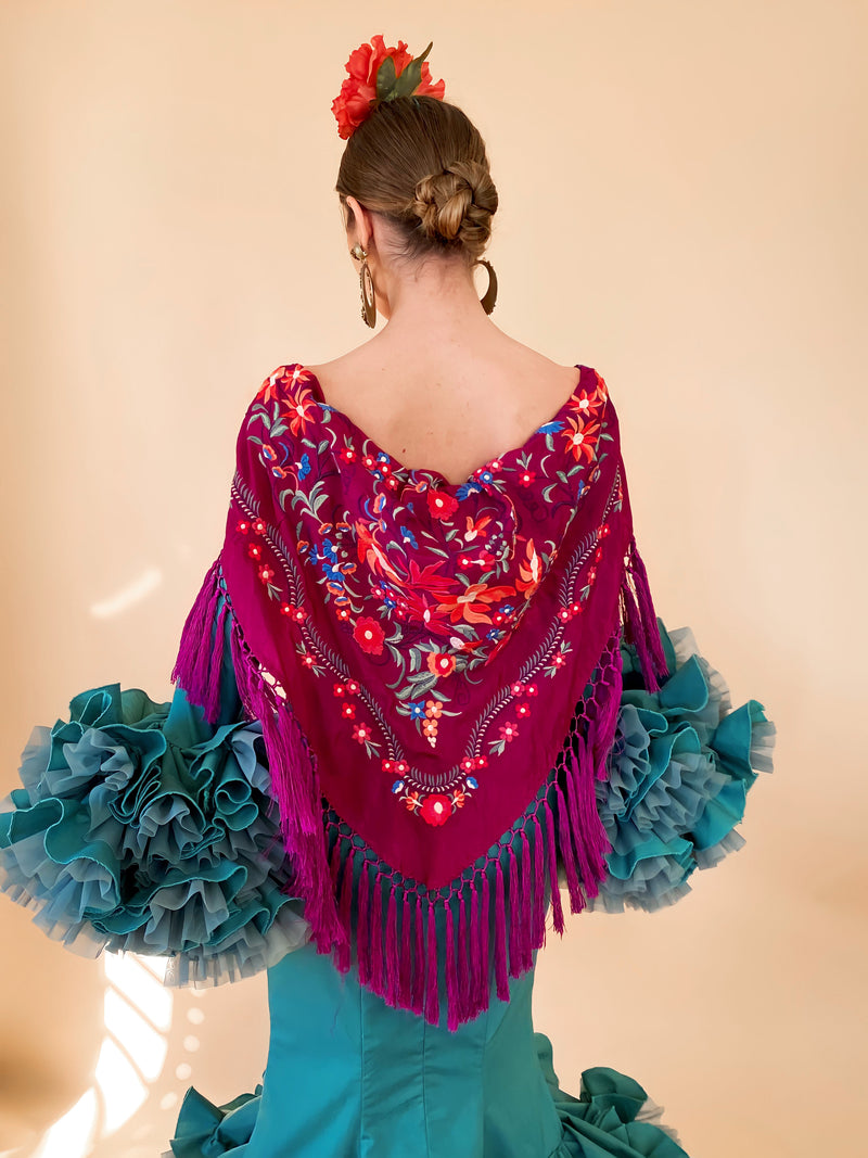 Mantón buganvilla con colores