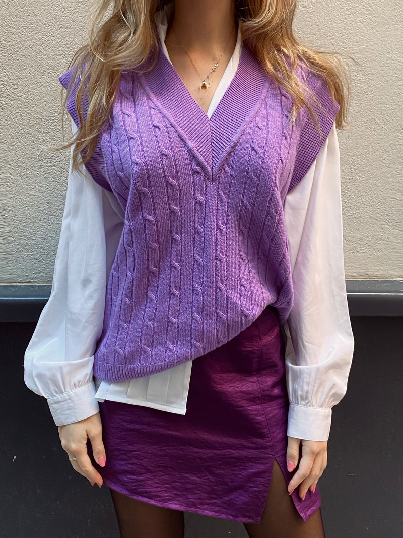 Divine Knitted Vest - Purple